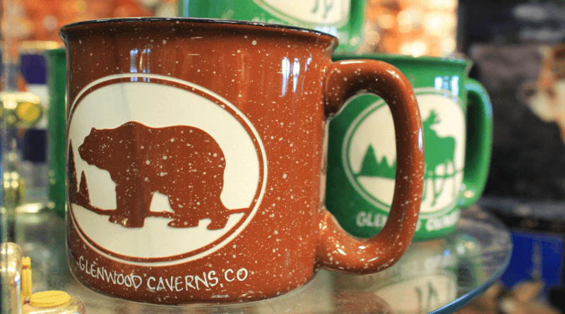 Gift Shop mugs at Glenwood Caverns