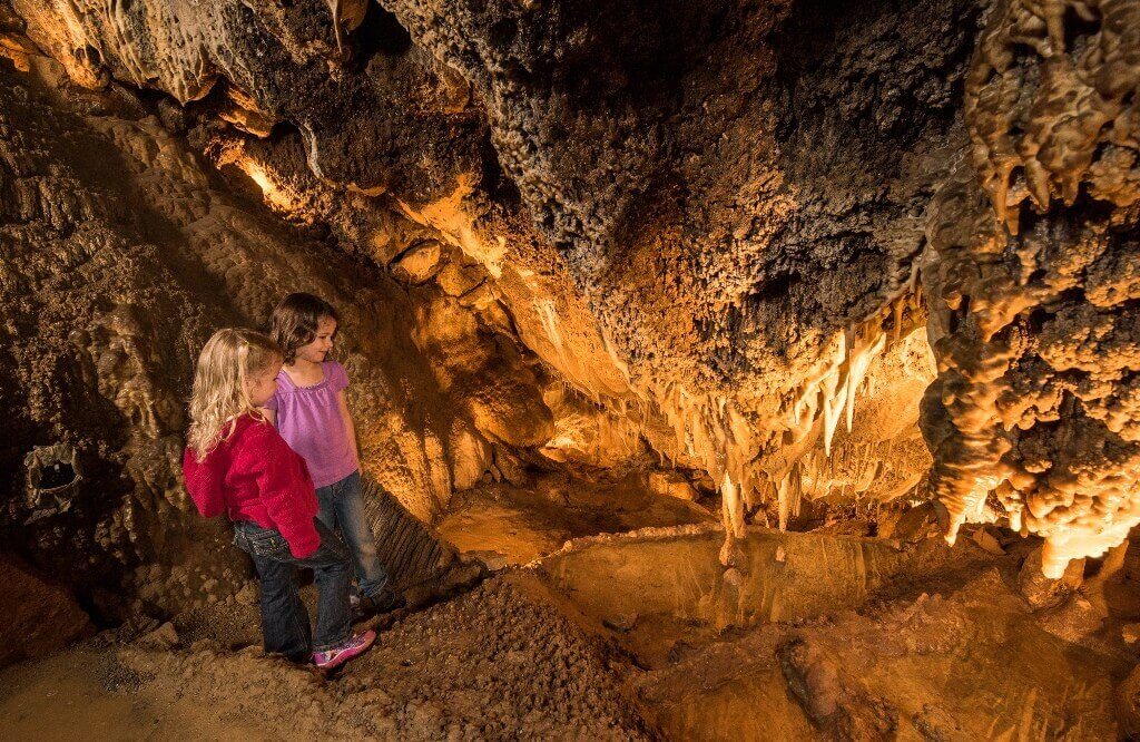 Exploring caves in a fun family activity