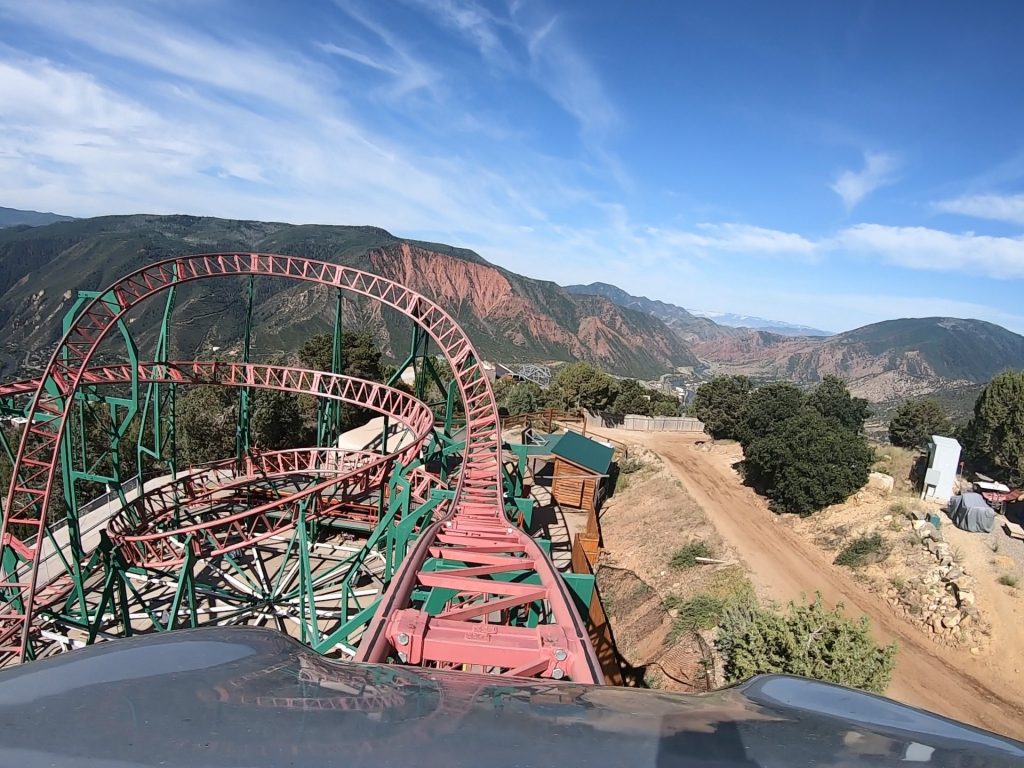 Cliffhanger Roller Coaster Front Seat POV