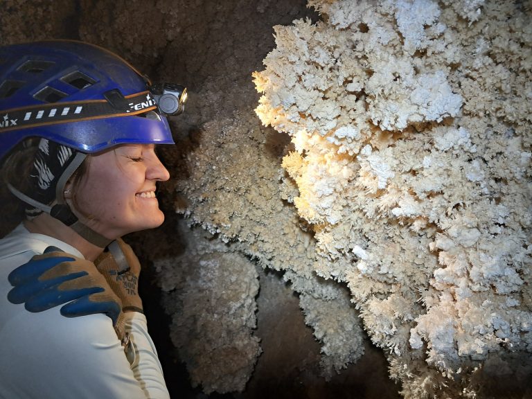 Cave guide Khloe Everett in her natural habitat at Glenwood Caverns Adventure Park
