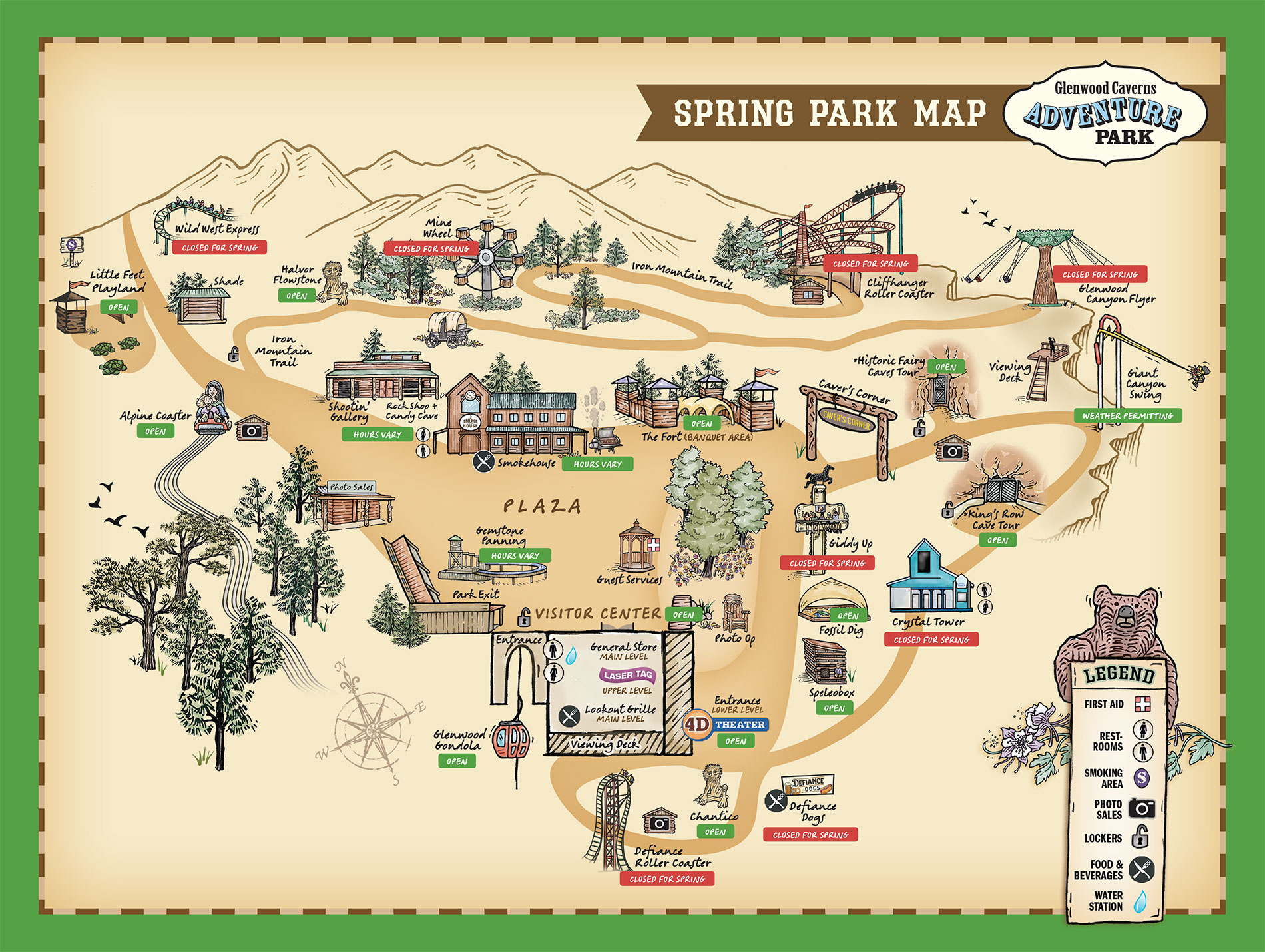 Glenwood Caverns Spring Map