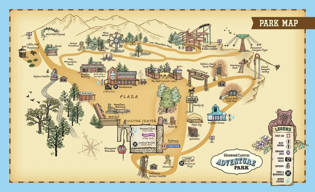 Glenwood Caverns Summer Map